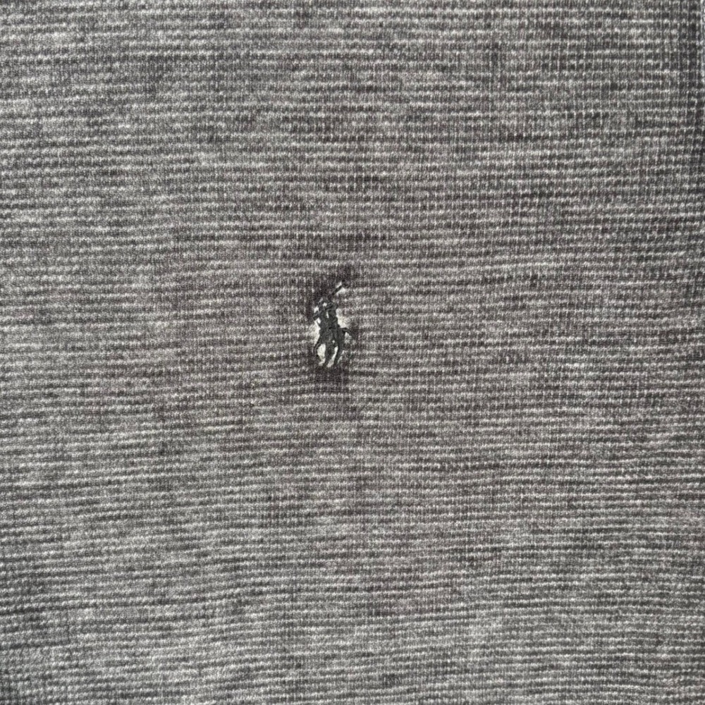 Polo Ralph Lauren Mens Large Charcoal Gray Waffle Knit Short Sleeve T-Shirt - Picture 4 of 11